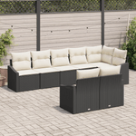 Casa si Gradina - Gradina si terasa - Mobilier exterior - Canapele si fotolii gradina - Set de canapea de gradina format din 8 piese cu perne, Ratan Polimer negru - Infinity.ro