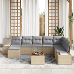 Casa si Gradina - Gradina si terasa - Mobilier exterior - Canapele si fotolii gradina - Set de canapea pentru gradina cu pernite bej ratan poli acacia - Infinity.ro