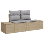 Casa si Gradina - Gradina si terasa - Mobilier exterior - Canapele si fotolii gradina - Set de canapea pentru gradina cu pernite bej ratan poli acacia - Infinity.ro