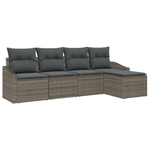 Casa si Gradina - Gradina si terasa - Mobilier exterior - Canapele si fotolii gradina - Set de canapea de gradina cu perne gri poli ratan - Infinity.ro