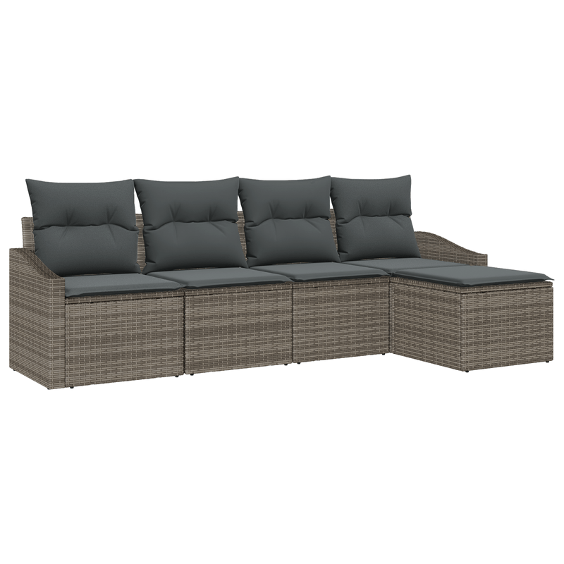 Casa si Gradina - Gradina si terasa - Mobilier exterior - Canapele si fotolii gradina - Set de canapea de gradina cu perne gri poli ratan - Infinity.ro