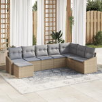 Casa si Gradina - Gradina si terasa - Mobilier exterior - Canapele si fotolii gradina - Set de canapea pentru gradina cu perne Bej Ratan sintetic - Infinity.ro