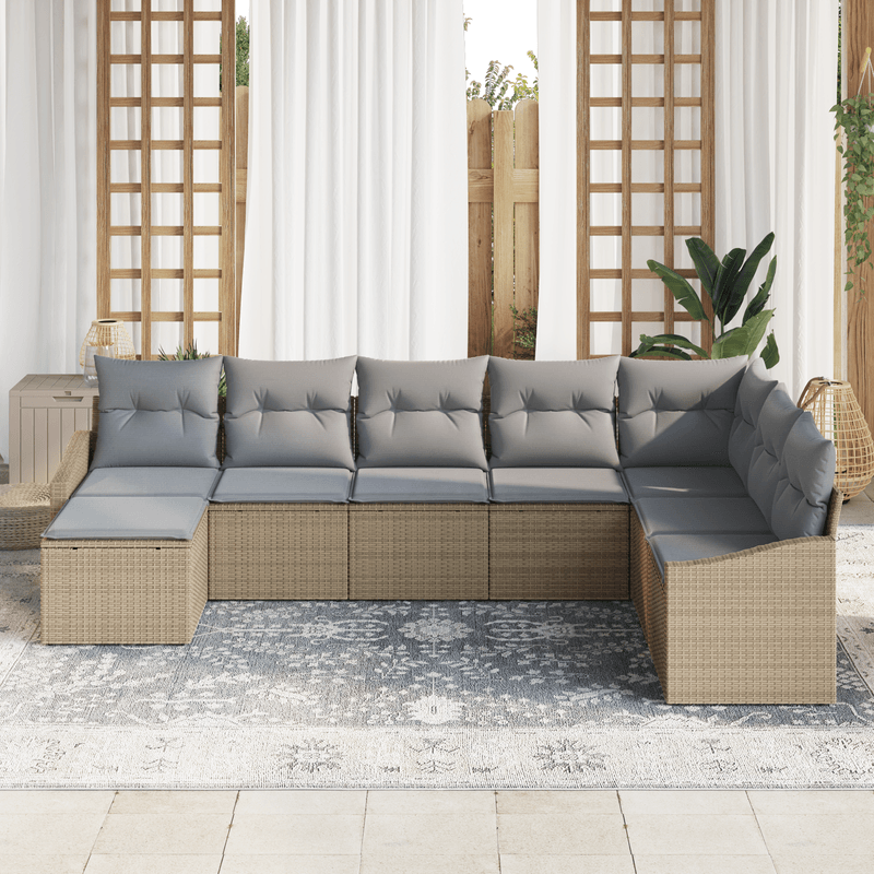 Casa si Gradina - Gradina si terasa - Mobilier exterior - Canapele si fotolii gradina - Set de canapea pentru gradina cu perne Bej Ratan sintetic - Infinity.ro