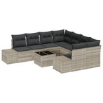 Casa si Gradina - Gradina si terasa - Mobilier exterior - Canapele si fotolii gradina - Set Canapea 9 Piese Gradina cu Perne Gri Deschis Ratan Poli - Infinity.ro