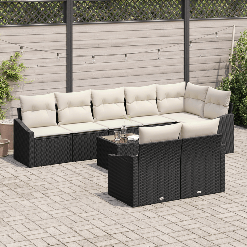Casa si Gradina - Gradina si terasa - Mobilier exterior - Canapele si fotolii gradina - Set de canapea de gradina 8 piese cu perne, maro, din poliratan - Infinity.ro