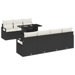 Casa si Gradina - Gradina si terasa - Mobilier exterior - Canapele si fotolii gradina - Set de canapele de gradina  cu 8 piese si perne Negru Ratan Poli - Infinity.ro