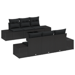 Casa si Gradina - Gradina si terasa - Mobilier exterior - Canapele si fotolii gradina - Set Canapea Gradina cu 7 Piese cu Perne Negru Poli Rattan - Infinity.ro