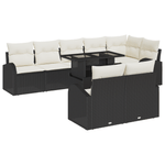 Casa si Gradina - Gradina si terasa - Mobilier exterior - Canapele si fotolii gradina - Set de 9 Piese Sofa pentru Gradina cu Perne Negru din Ratan - Infinity.ro