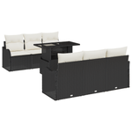 Casa si Gradina - Gradina si terasa - Mobilier exterior - Canapele si fotolii gradina - Set de Sofa pentru Gradina  7 Piese cu Perne Negre Ratan Polimer - Infinity.ro