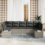 Casa si Gradina - Gradina si terasa - Mobilier exterior - Canapele si fotolii gradina - Set de canapea de gradina cu perne Gri deschis din Ratan polimeric - Infinity.ro