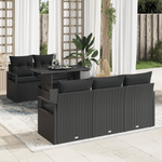 Casa si Gradina - Gradina si terasa - Mobilier exterior - Canapele si fotolii gradina - Set 6 piese canapea gradina cu perne Ratan Poli Negru - Infinity.ro