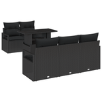 Casa si Gradina - Gradina si terasa - Mobilier exterior - Canapele si fotolii gradina - Set 6 piese canapea gradina cu perne Ratan Poli Negru - Infinity.ro