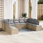 Casa si Gradina - Gradina si terasa - Mobilier exterior - Canapele si fotolii gradina - Set Canapea Gradina cu Perne Bej Ratan Poli - Infinity.ro
