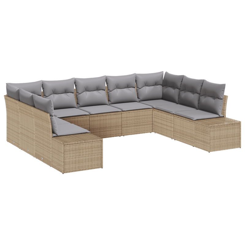 Casa si Gradina - Gradina si terasa - Mobilier exterior - Canapele si fotolii gradina - Set Canapea Gradina cu Perne Bej Ratan Poli - Infinity.ro