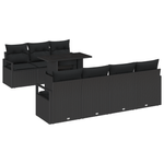 Casa si Gradina - Gradina si terasa - Mobilier exterior - Canapele si fotolii gradina - Set de canapea de gradina  cu 8 piese si perne negre - Infinity.ro