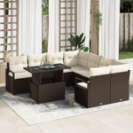 Casa si Gradina - Gradina si terasa - Mobilier exterior - Canapele si fotolii gradina - Set canapele gradina  9 Piese cu perne Maro Poliratan - Infinity.ro