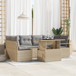 Casa si Gradina - Gradina si terasa - Mobilier exterior - Canapele si fotolii gradina - Set canapea pentru gradina  cu perne Bej Ratan Poli - Infinity.ro