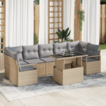 Casa si Gradina - Gradina si terasa - Mobilier exterior - Canapele si fotolii gradina - Set de canapele de gradina  cu 8 piese cu perne bej din ratan poli - Infinity.ro