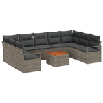 Casa si Gradina - Gradina si terasa - Mobilier exterior - Canapele si fotolii gradina - Set Canapea Gradina  10 Piese cu Perne Ratan Poliester Gri Acacia - Infinity.ro