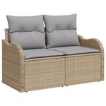 Casa si Gradina - Gradina si terasa - Mobilier exterior - Canapele si fotolii gradina - Set de canapea de gradina  in 7 piese cu perne Bej din Ratan Poliester - Infinity.ro