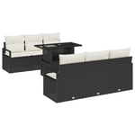 Casa si Gradina - Gradina si terasa - Mobilier exterior - Canapele si fotolii gradina - Set Canapele Gradina  7 Piese cu Pernute Negre Poliratan - Infinity.ro