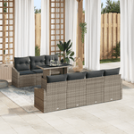 Casa si Gradina - Gradina si terasa - Mobilier exterior - Canapele si fotolii gradina - Set Canapea de Gradina de 8 Piese cu Perne Gri Poliratan - Infinity.ro