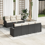 Casa si Gradina - Gradina si terasa - Mobilier exterior - Canapele si fotolii gradina - Set Canapea Gradina 8 Piese cu Perne Ratan Poli Negru Acacia - Infinity.ro