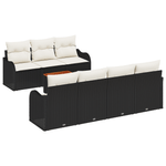Casa si Gradina - Gradina si terasa - Mobilier exterior - Canapele si fotolii gradina - Set Canapea Gradina 8 Piese cu Perne Ratan Poli Negru Acacia - Infinity.ro