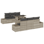 Casa si Gradina - Gradina si terasa - Mobilier exterior - Canapele si fotolii gradina - Set de 7 Piese de Sofa pentru Gradina cu Perna Gri Deschis din Poliratan - Infinity.ro