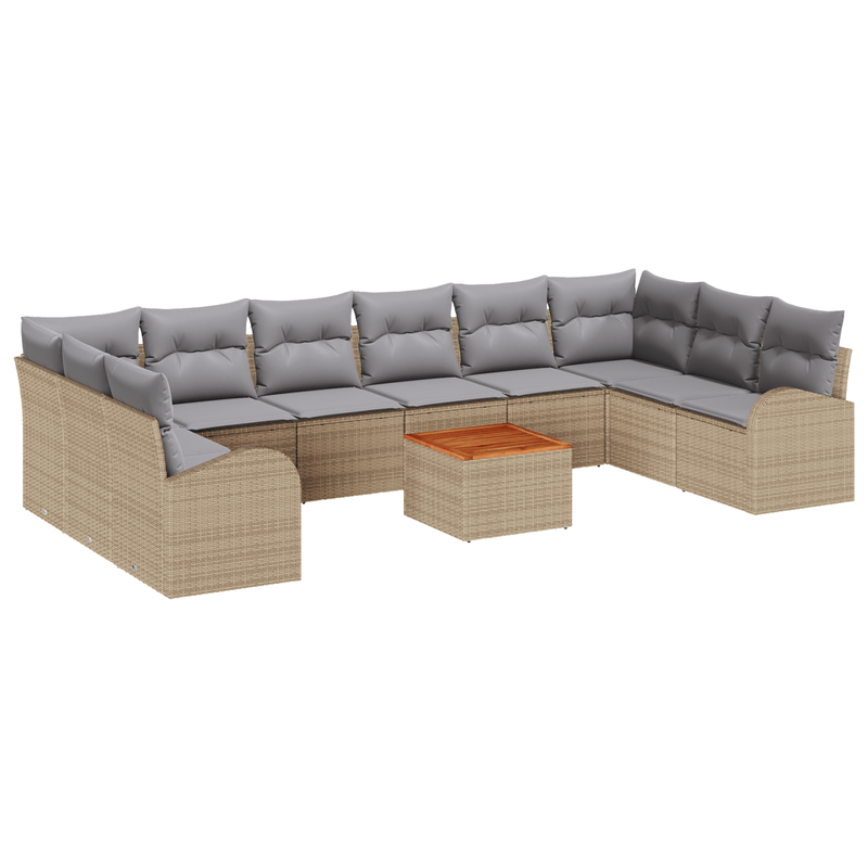 Casa si Gradina - Gradina si terasa - Mobilier exterior - Canapele si fotolii gradina - Set de Canapele pentru Gradina cu Pernite Bej din Ratan si Acacia - Infinity.ro