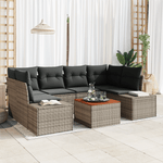 Casa si Gradina - Gradina si terasa - Mobilier exterior - Canapele si fotolii gradina - Set de canapea de gradina cu 7 piese cu perne gri poliratan acacia - Infinity.ro