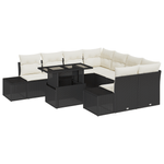 Casa si Gradina - Gradina si terasa - Mobilier exterior - Canapele si fotolii gradina - Set Canapea Gradina 9 Piese cu Perne Ratan Poli Negru - Infinity.ro