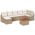 Casa si Gradina - Gradina si terasa - Mobilier exterior - Canapele si fotolii gradina - Set de canapele pentru gradina  cu perne bej poliratan acacia - Infinity.ro