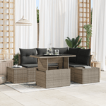 Casa si Gradina - Gradina si terasa - Mobilier exterior - Canapele si fotolii gradina - Set de 5 piese pentru gradina cu perne gri din poliratan - Infinity.ro