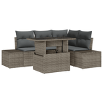 Casa si Gradina - Gradina si terasa - Mobilier exterior - Canapele si fotolii gradina - Set de 5 piese pentru gradina cu perne gri din poliratan - Infinity.ro