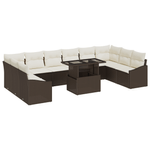 Casa si Gradina - Gradina si terasa - Mobilier exterior - Canapele si fotolii gradina - Set de 11 Piese Sofa de Gradina cu Perne Maro Ratan Poly - Infinity.ro