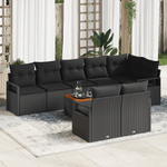 Casa si Gradina - Gradina si terasa - Mobilier exterior - Canapele si fotolii gradina - Set canapea gradina cu 9 piese si perne din rattan poli negru si acacia - Infinity.ro