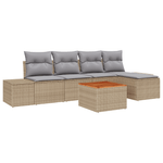 Casa si Gradina - Gradina si terasa - Mobilier exterior - Canapele si fotolii gradina - Set de canapele de gradina cu perne bej din poliratan si acacia - Infinity.ro