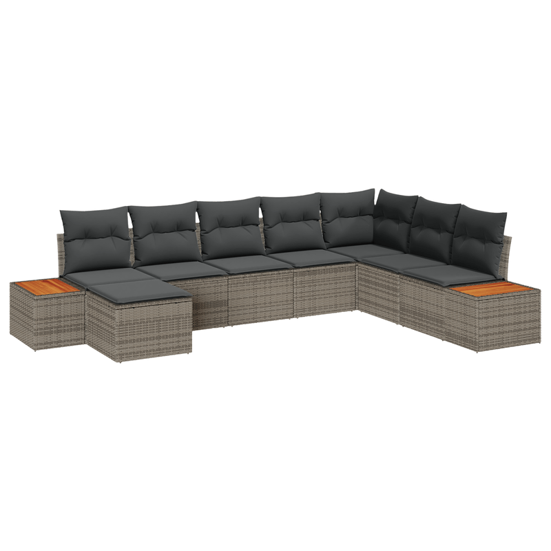 Casa si Gradina - Gradina si terasa - Mobilier exterior - Seturi mobila gradina - Set de canapea din 8 piese cu perne gri din ratan polimer - Infinity.ro