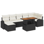 Casa si Gradina - Gradina si terasa - Mobilier exterior - Canapele si fotolii gradina - Set de Dining cu 8 Piese pentru Gradina cu Perne Negru Polyratan Acacia - Infinity.ro