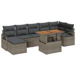 Casa si Gradina - Gradina si terasa - Mobilier exterior - Canapele si fotolii gradina - Set canapea gradina  cu 8 piese si perne gri din ratan - Infinity.ro