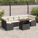 Casa si Gradina - Gradina si terasa - Mobilier exterior - Canapele si fotolii gradina - Set de dining pentru gradina cu perne, negru, din ratan poli - Infinity.ro
