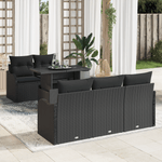Casa si Gradina - Gradina si terasa - Mobilier exterior - Canapele si fotolii gradina - Set canapea gradina  6 piese perne Poliratan Negru - Infinity.ro