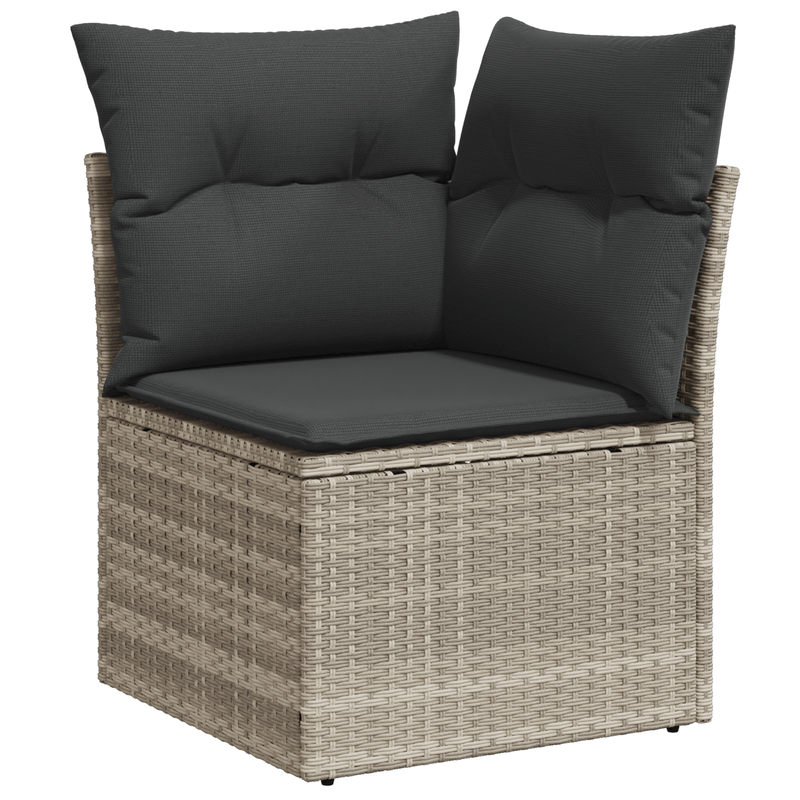 Casa si Gradina - Gradina si terasa - Mobilier exterior - Canapele si fotolii gradina - Set 9 Piese Gradina cu Perne Gri Deschis din Ratan Polipropilenic - Infinity.ro