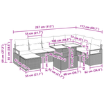 Casa si Gradina - Gradina si terasa - Mobilier exterior - Canapele si fotolii gradina - Set 9 Piese Gradina cu Perne Gri Deschis din Ratan Polipropilenic - Infinity.ro