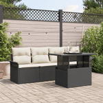 Casa si Gradina - Gradina si terasa - Mobilier exterior - Seturi mobila gradina - Set de canapele modulare 5 piese cu perne Negru Poliratan - Infinity.ro