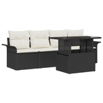 Casa si Gradina - Gradina si terasa - Mobilier exterior - Seturi mobila gradina - Set de canapele modulare 5 piese cu perne Negru Poliratan - Infinity.ro
