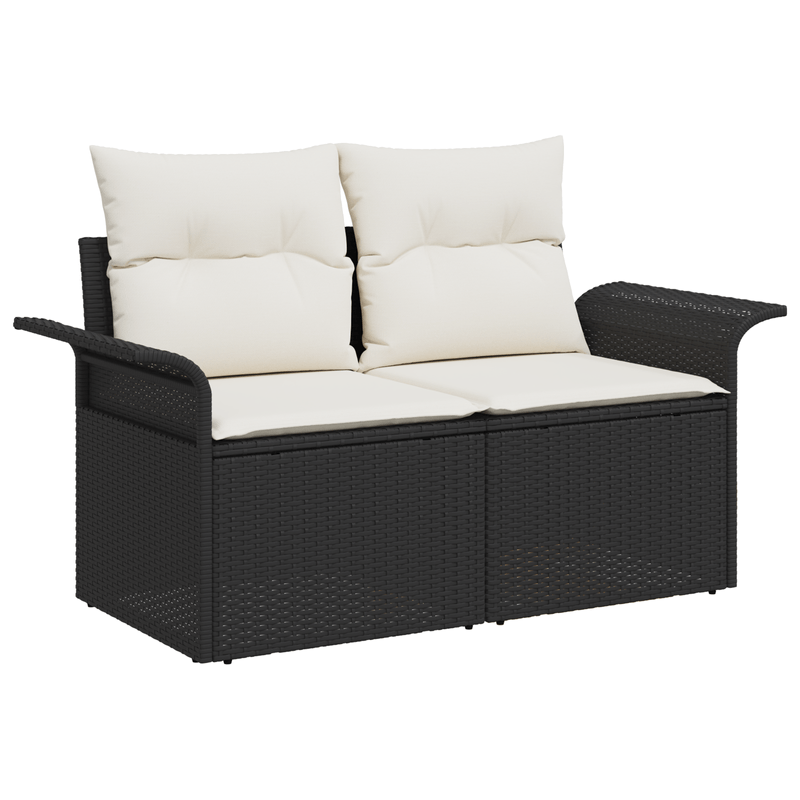 Casa si Gradina - Gradina si terasa - Mobilier exterior - Seturi mobila gradina - Set de canapele modulare 5 piese cu perne Negru Poliratan - Infinity.ro
