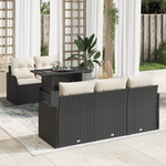 Casa si Gradina - Gradina si terasa - Mobilier exterior - Canapele si fotolii gradina - Set de canapea de gradina  6 piese cu perne din poliratan negru - Infinity.ro
