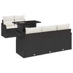 Casa si Gradina - Gradina si terasa - Mobilier exterior - Canapele si fotolii gradina - Set de canapea de gradina  6 piese cu perne din poliratan negru - Infinity.ro